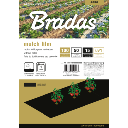 Mulčio plėvelė be skylių, 1 m x 50 m, 15 mikronų -AK-MFG1151000050BB