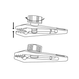 BUNGEE CLIPS virvelės laikikliai susukti laikikliais ir rankenomis - lizdinė plokštelė (8 vnt.) pilki -BCK3-B