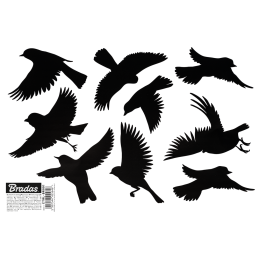 SCARE lipdukai nuo paukščių, maži, 9 vnt. - 10 lapų -CTRL-BR001