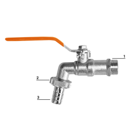 Rutulinis čiaupas GZ 3/4", žarnos išleidimo anga 3/4 -GKK033419