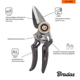 V serijos genėtuvas, tiesus ašmenys, SK5 aliuminio plienas -KT-V1042