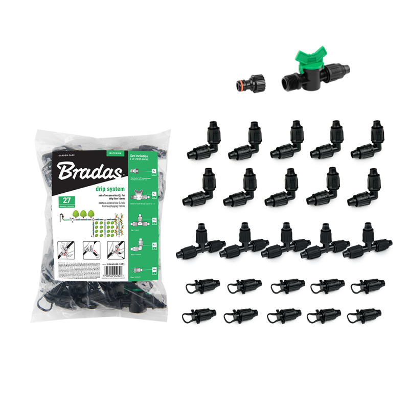 QJ priedų rinkinys 16 mm lašelinei linijai - 27 vnt. -DSWAQJ20-SET1