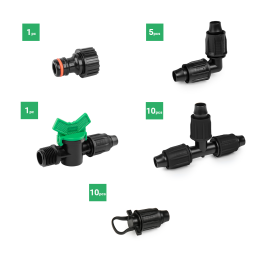 QJ priedų rinkinys 16 mm lašelinei linijai - 27 vnt. -DSWAQJ20-SET1