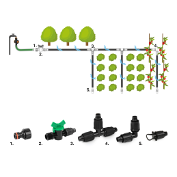 QJ priedų rinkinys 16 mm lašelinei linijai - 27 vnt. -DSWAQJ20-SET1