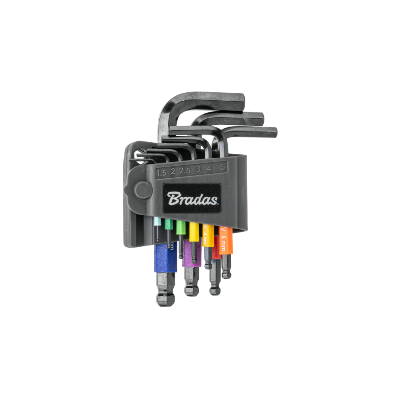 Šešiakampių raktų su rutuliniu antgaliu rinkinys HX 1,5-10 mm, 9 vnt. -DIY-HKB71-SH/B