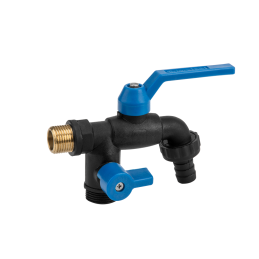 Rutulinis čiaupas 1/2'' BLACK RAVEN GZ 2x 3/4'' NAILONAS / ŽALVARIS -GTBR0123434NB2