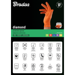 DIAMOND nitrilo apsauginės pirštinės, L dydis 8-9 -RWJNDOR9