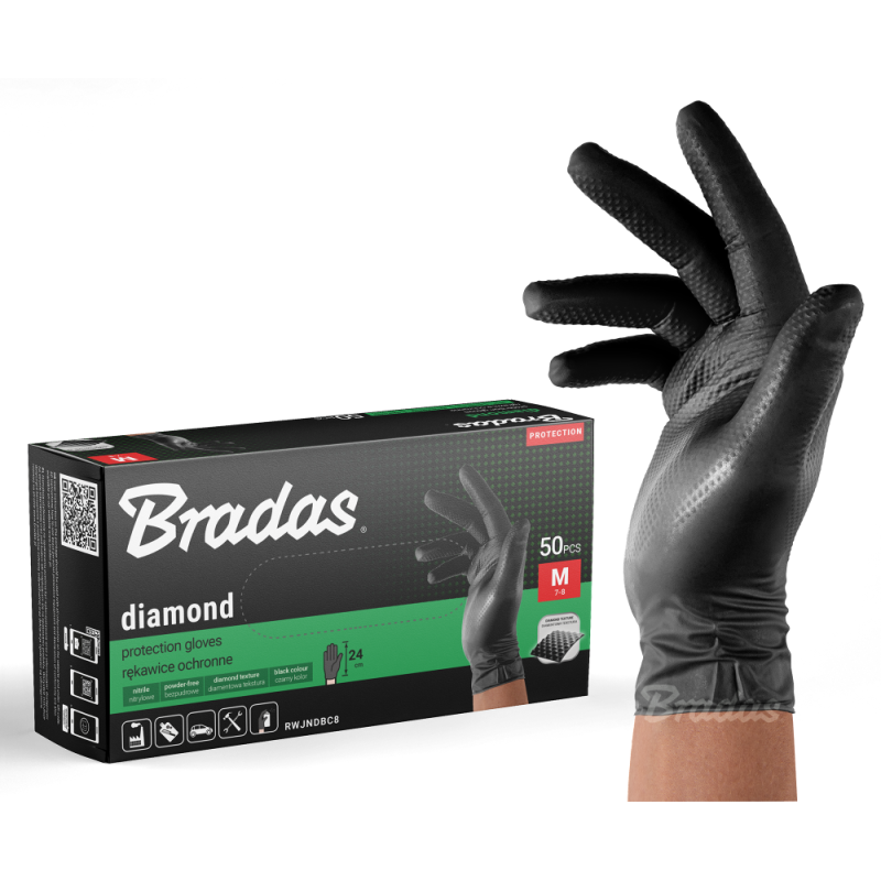 DIAMOND nitrilo apsauginės pirštinės M dydis 7-8 -RWJNDBC8