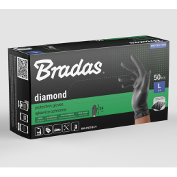 DIAMOND nitrilo apsauginės pirštinės, L dydis 8-9 -RWJNDBC9