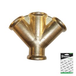 T formos jungtis 4x GW 3/8" ŽALVARIS -SPW029