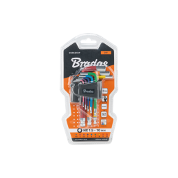 Šešiakampių raktų su rutuliniu antgaliu rinkinys HX 1,5-10 mm, 9 vnt. -DIY-HKB42-SH/B