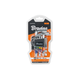 Šešiakampių raktų su rutuliniu antgaliu rinkinys HX 1,5-10 mm, 9 vnt. -DIY-HKB62-SH/B