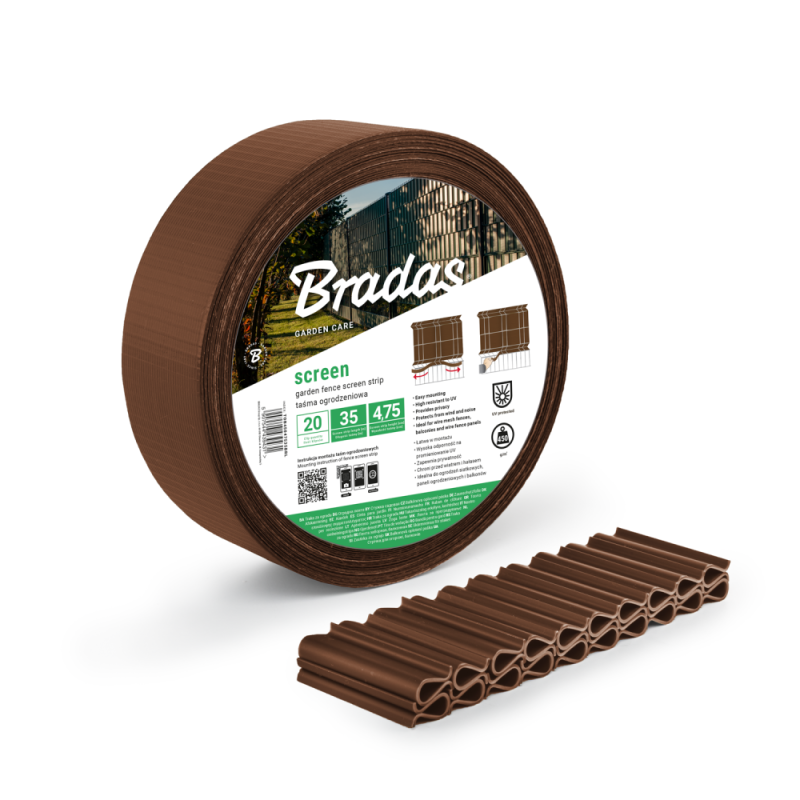 Balkono tvoros juosta, 4,75 cm x 35 m, 450 g/m2, + 20 spaustukų, ruda -TOB45047535BRL