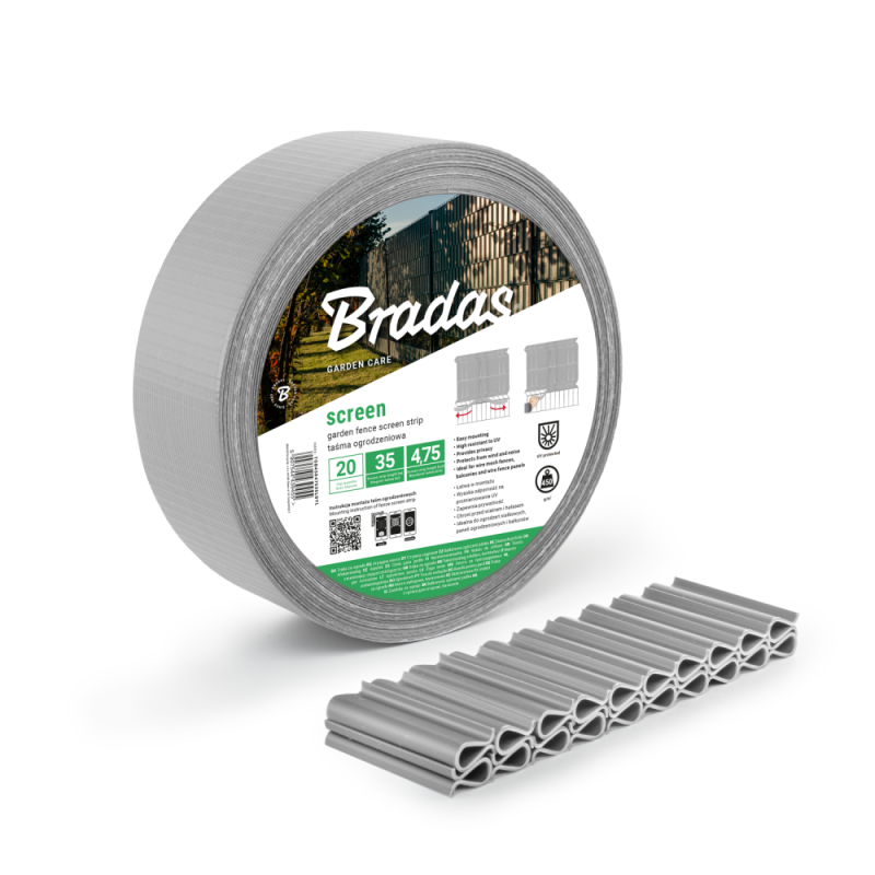 Balkono tvoros juosta, 4,75 cm x 35 m, 450 g/m2, + 20 segtukų, šviesiai pilka -TOB45047535LGYL