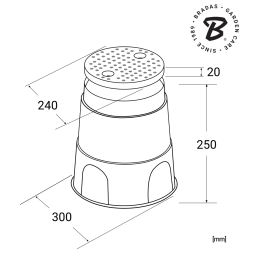 Didelė apvali vožtuvo dėžutė, 30 cm skersmens -DSSZ-O30G