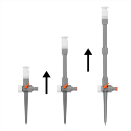 WHITE LINE reguliuojamas purkštuvas 0–360°, su vožtuvu ir prailginimu -WL-Z07