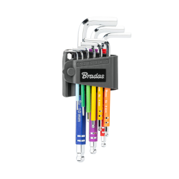 Šešiakampių raktų su rutuliniu antgaliu rinkinys HX 1,5-10 mm, 9 vnt. -DIY-HKB62-LO/B