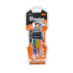 Šešiakampių raktų su rutuliniu antgaliu rinkinys HX 1,5-10 mm, 9 vnt. -DIY-HKB62-LO/B