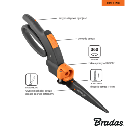 360 V SERIJOS rotacinės žolės žirklės -KT-V1321