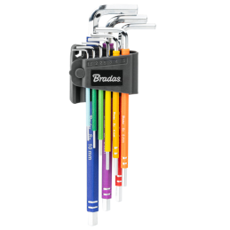 Šešiakampių šešiakampių raktų rinkinys 1,5–10 mm, 9 vnt. -DIY-HKH62-EL/B