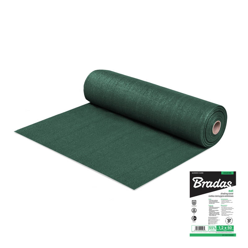 Pavėsio ir dengimo tinklas 55 %, 60 g 1 x 25 m -AS-CO6010025GR