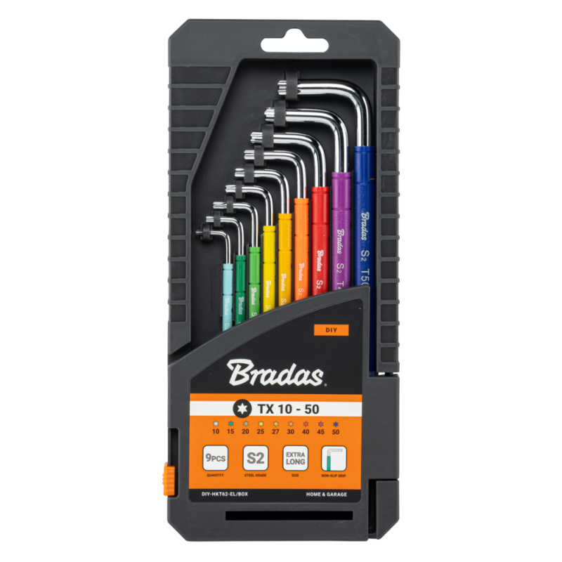 TORX TX 10-50 raktų rinkinys, 9 vnt. -DIY-HKT62-EL/BOX