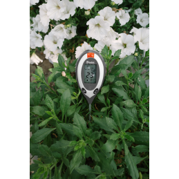 WHITE LINE dirvožemio rūgštingumo, drėgmės, saulės šviesos ir temperatūros matuoklis -WL-M15