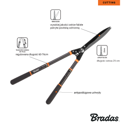 V serijos teleskopinės gyvatvorių žirklės su banguotu peiliuku -KT-V1120