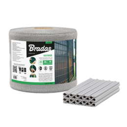 Tvoros juosta / tinklelis 19 cm x 36 m, 200 g/m2 + 20 vnt. spaustukų, šviesiai pilka -TOB2001936LGY