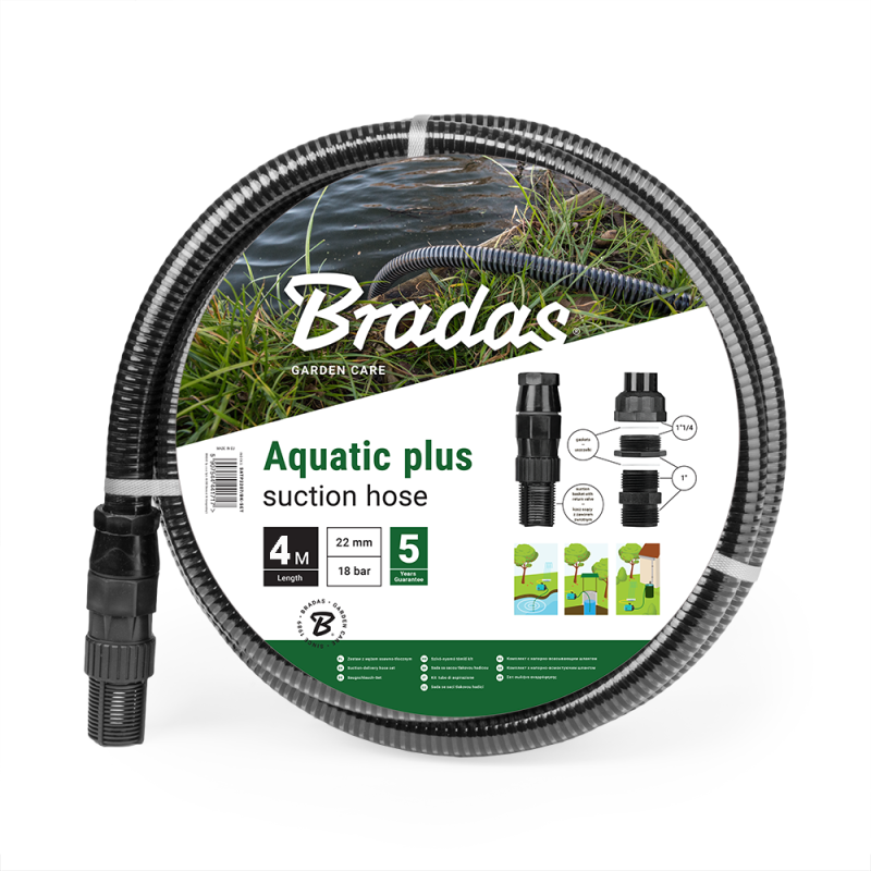 AQUATIC PLUS siurbimo ir išleidimo rinkinys 4 m - JUODA -SATP2204/BK-SET