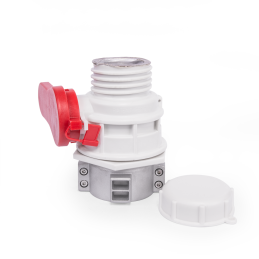 IBC rutulinis vožtuvas GW S60x6 (metalinis flanšas) su išleidimo anga GZ S60x6 -IBCS60F-BAVS60M-MC