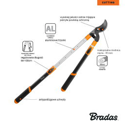 Teleskopinis aliuminio genėtuvas V-SERIES-P, su prailgintu ašmenimis -KT-V1250