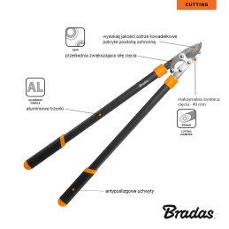 Aliuminio šakų genėtuvas su V-SERIES-P pavara, priekalo ašmenimis -KT-V1251