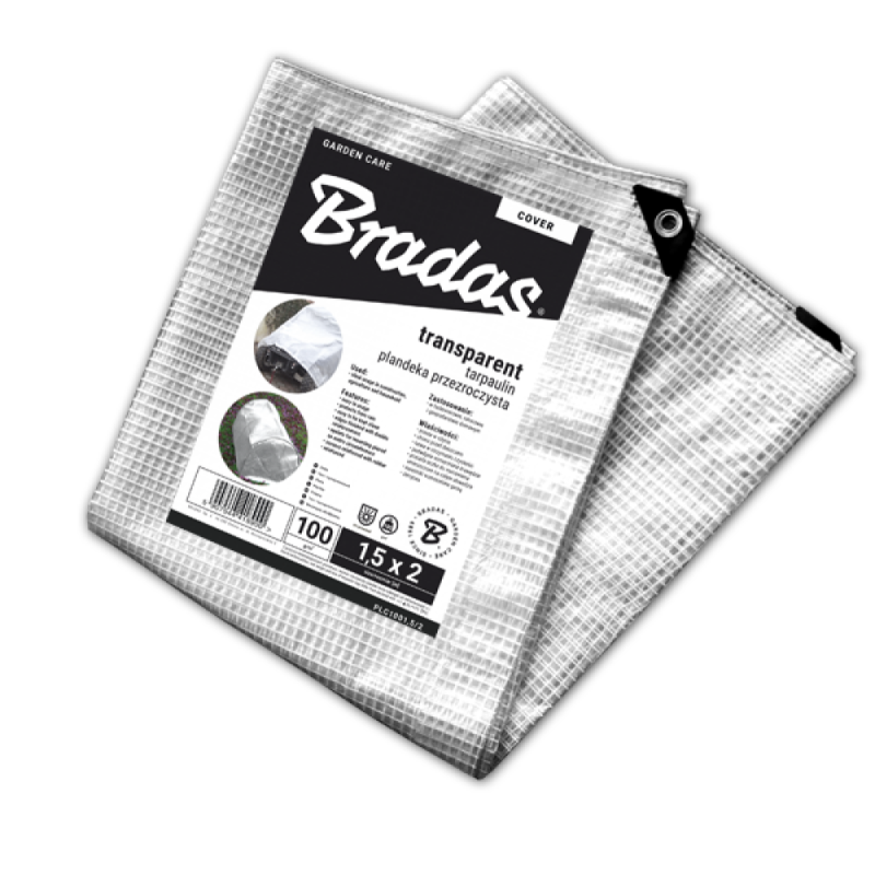 LENO CRISTAL sutvirtintas brezentas 4 x 6 m, 100 g - skaidrus -PLC1004/6