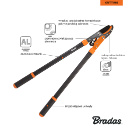 Aliuminio šakų genėtuvas su V-SERIES-D pavara, priekalo ašmenimis -KT-V1230