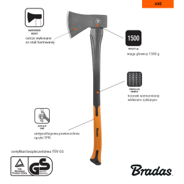 Stiklo pluošto 1500 g universalus kirvis -KT-SF1150