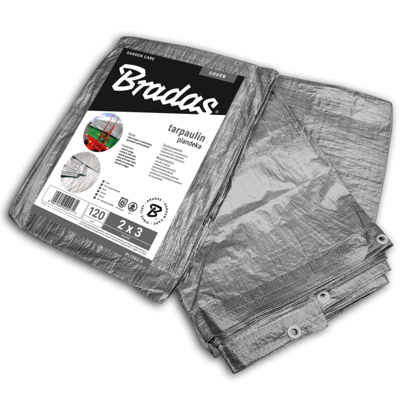 Sutvirtintas brezentas SIDABRAS 5 x 8m, 120g -PL1205/8