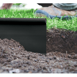 Tiesus vejos apvadas 18 m x 12,5 cm, juodas -OBKBC18125