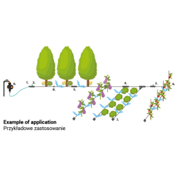WATER FLOW DRIP lašelinės žarnos rinkinys - 100 m su vandens srauto laikmačiu -DSWWF100-SET4-T