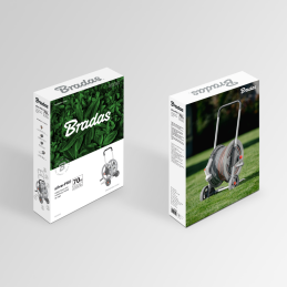 SILVER PRO metalinis vežimėlis 1/2 colio 70 m žarnai -AG333