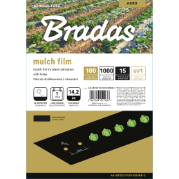 Mulčio plėvelė su skylėmis, 1 m x 1000 m, 15 mikronų -AK-MFG2151001000BB-2