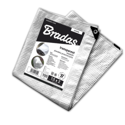 LENO CRISTAL sutvirtintas brezentas 10 x 12 m, 100 g - skaidrus -PLC10010/12