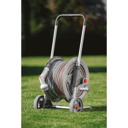 WHITE LINE metalinis vežimėlis su 1/2 colio 50 m žarna ir SILVER PRO SET priedais -WL-AG33350SET1