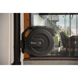 WHITE LINE automatinė žarnos ritė su 1/2 colio žarna – 50 m ir priedais -WL-W7B50