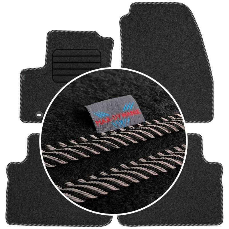 „Ford C-Max II“ 5 vietų 2010–2012 m. (be pakojos) veliūriniai kilimėliai MAX-DYWANIK