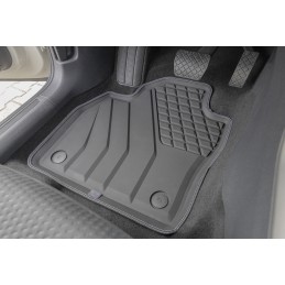 „Volkswagen T-Cross Crossover“ 2018 m. – „AmalPlast AP1108“ guminiai kilimėliai – nubuko spalvos (balti siūlai)