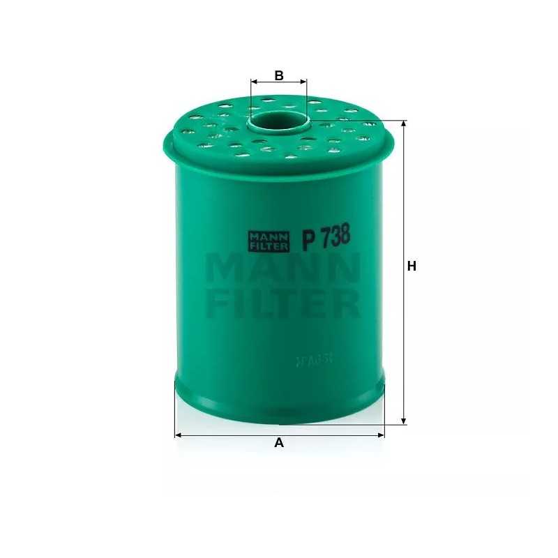 P 738X MANN-FILTER KURO FILTRAS PEUGEOT 406 2.1TD 95-