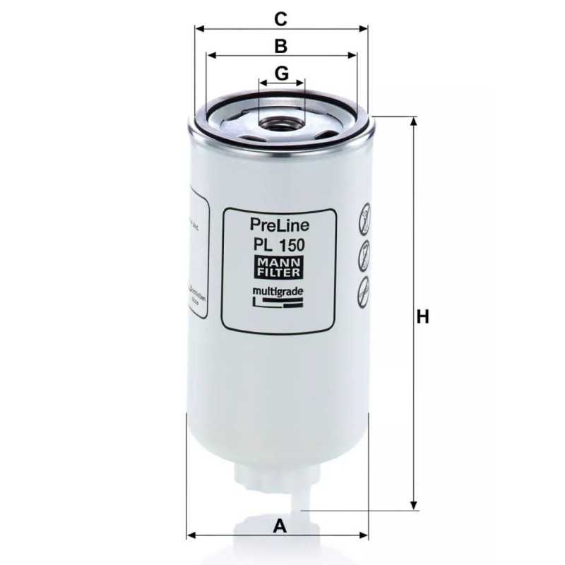 PL 150 MANN-FILTER kuro filtras