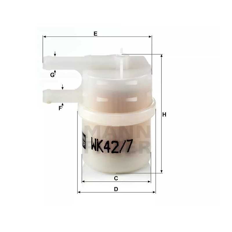 WK 42/7 MANN-FILTER KURO FILTRAS MITSUBISHI COLT 1.3 12V 92-