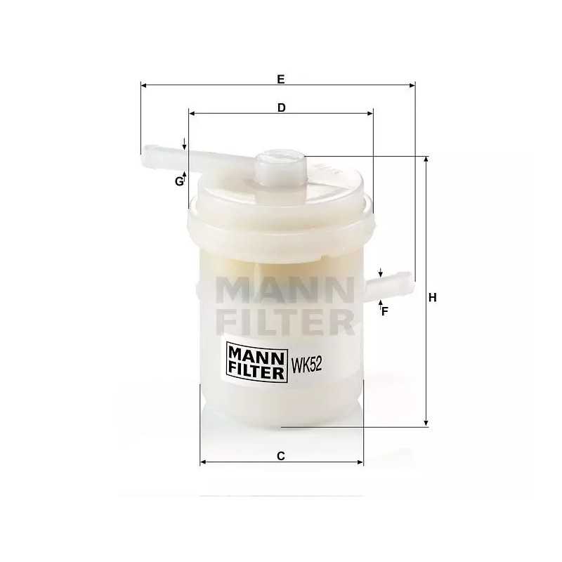 WK 52 MANN-FILTER KURO FILTRAS DAEWOO TICO SUZUKI